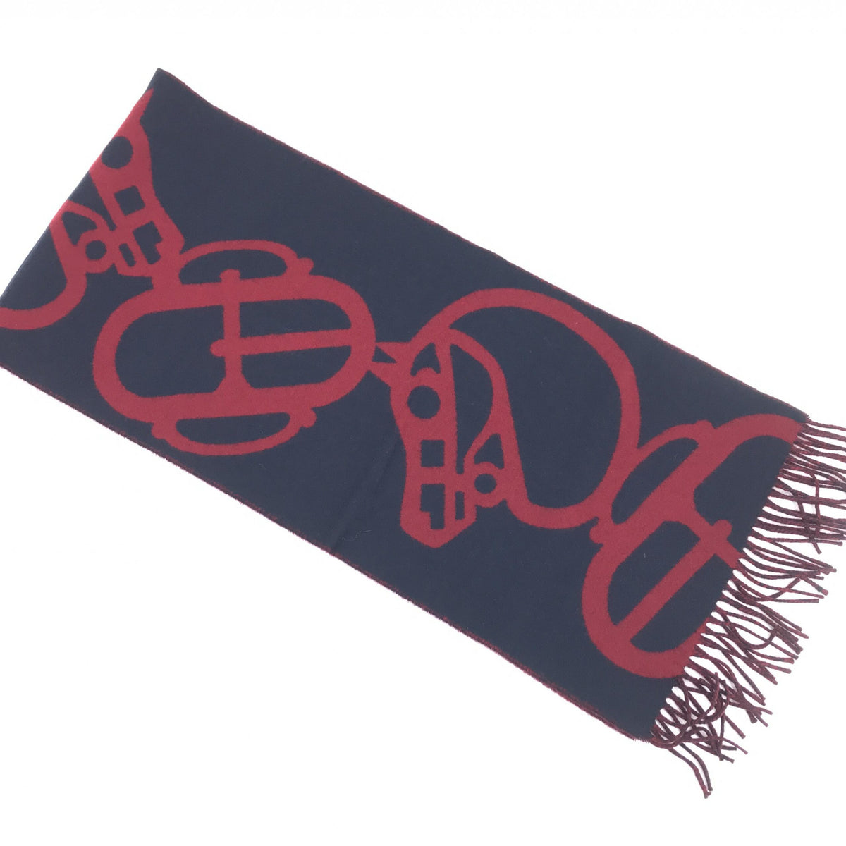 Hermès Cashmere Muffler in Burgundy - Elegant Luxury Accessory