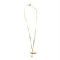 Christian Dior Dolphin Motif Rhinestone Gold Plated Necklace