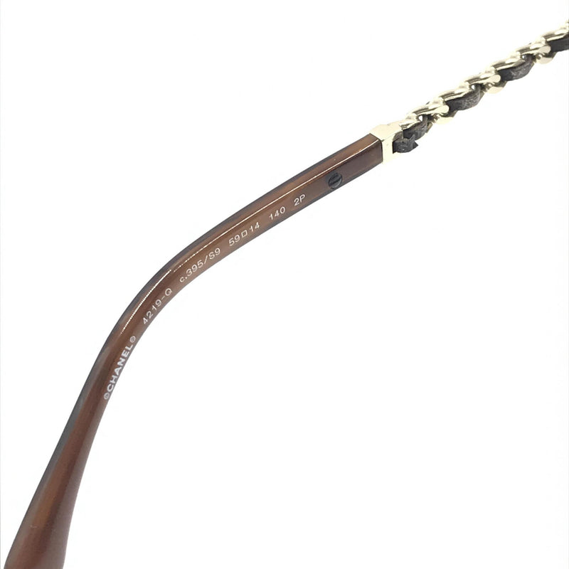 Chanel Gold and Black Polarized Aviator Sunglasses