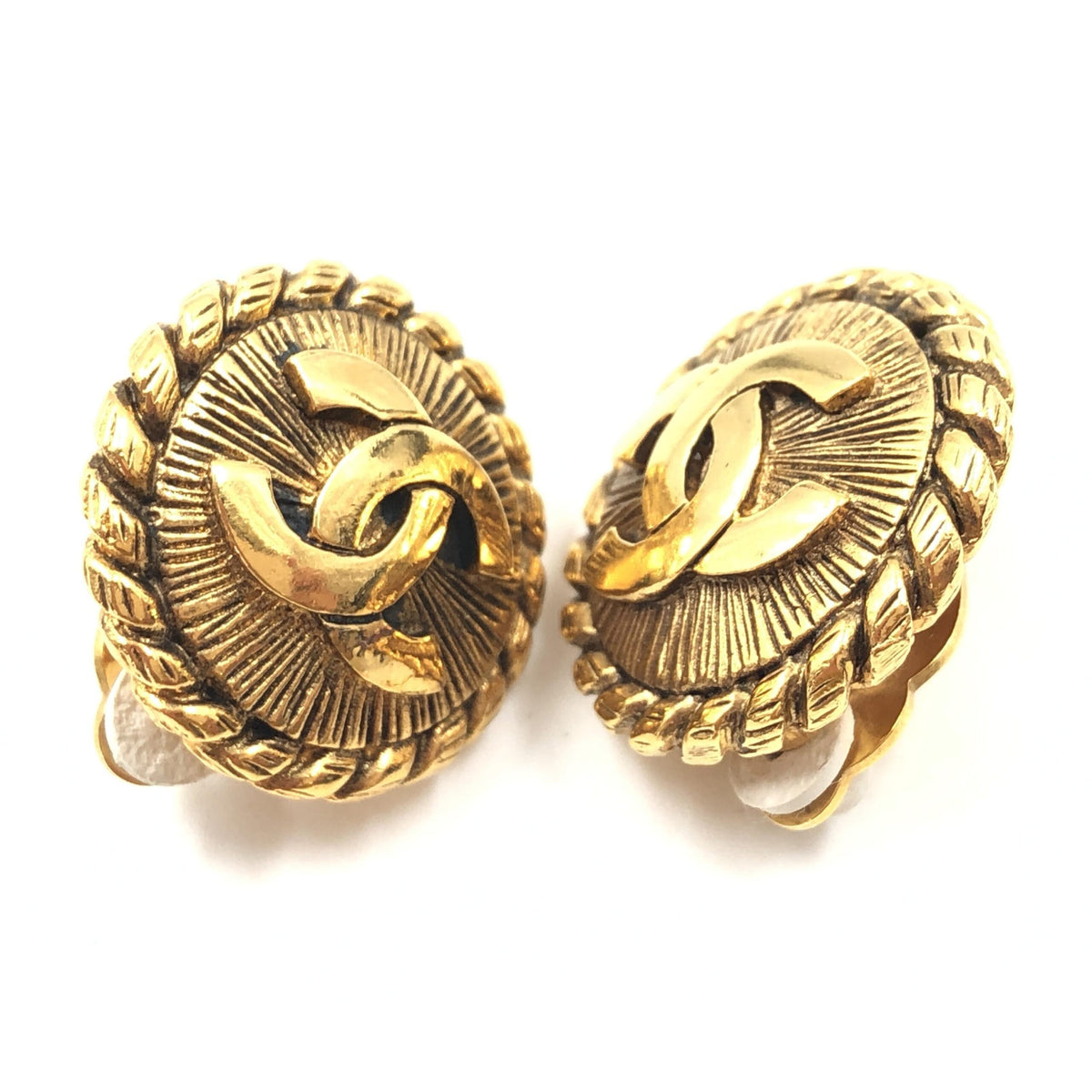 Chanel Gold Plated CC Clip On Earrings - Timeless Elegance