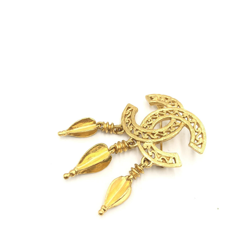 Chanel Gold Plated CC Logo Brooch - A Timeless Accessory