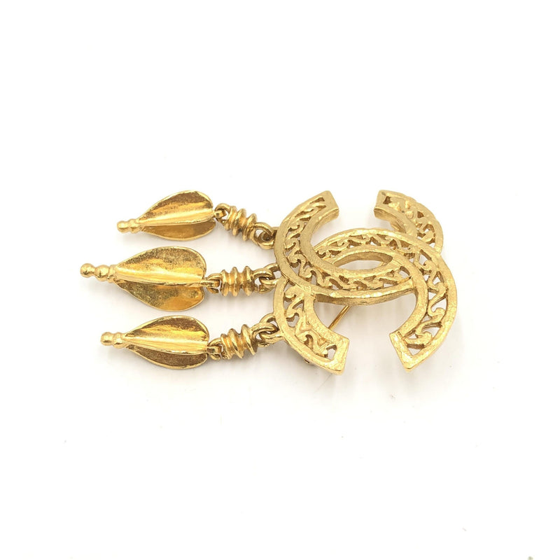 Chanel Gold Plated CC Logo Brooch - A Timeless Accessory