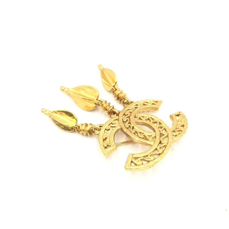 Chanel Gold Plated CC Logo Brooch - A Timeless Accessory