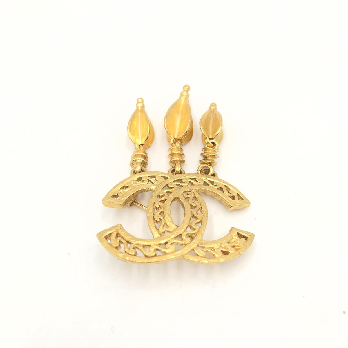 Chanel Gold Plated CC Logo Brooch - A Timeless Accessory
