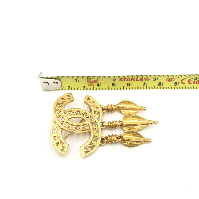 Chanel Gold Plated CC Logo Brooch - A Timeless Accessory