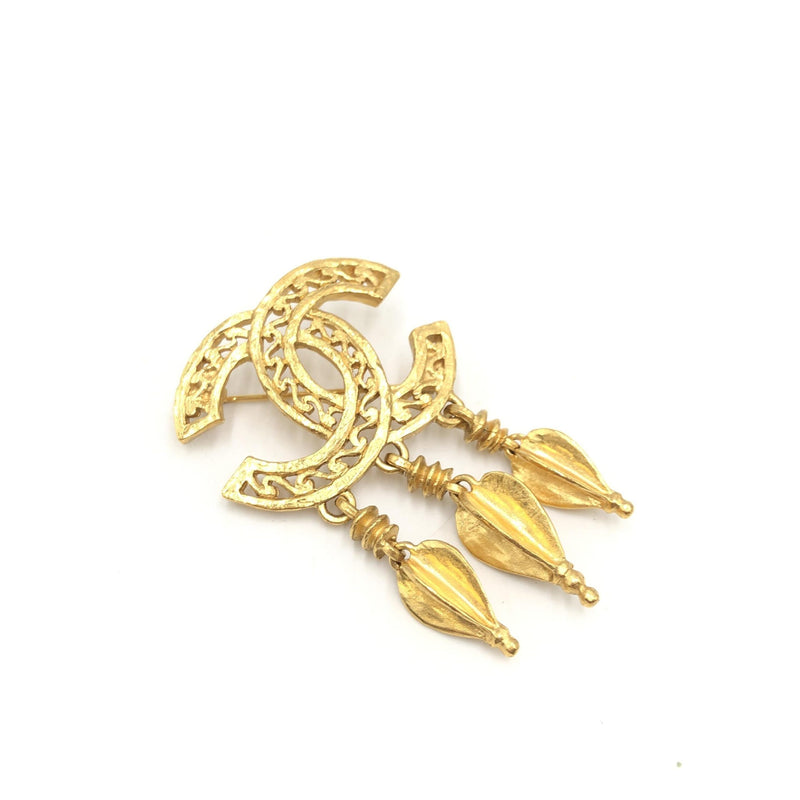 Chanel Gold Plated CC Logo Brooch - A Timeless Accessory