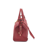 Saint Laurent Leather Handbag with Y Logo - Bold Red Elegance