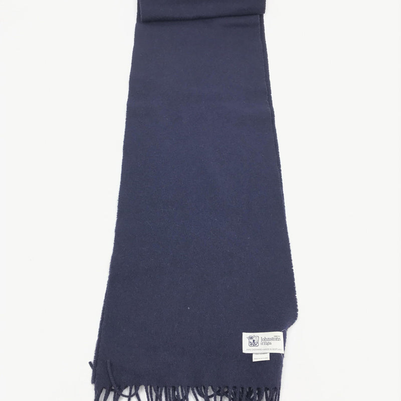Johnstons of Elgin Navy Blue Soft Wool Scarf - Timeless Elegance
