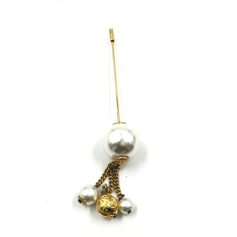 Salvatore Ferragamo Pearl Style Pin Brooch - Timeless Elegance