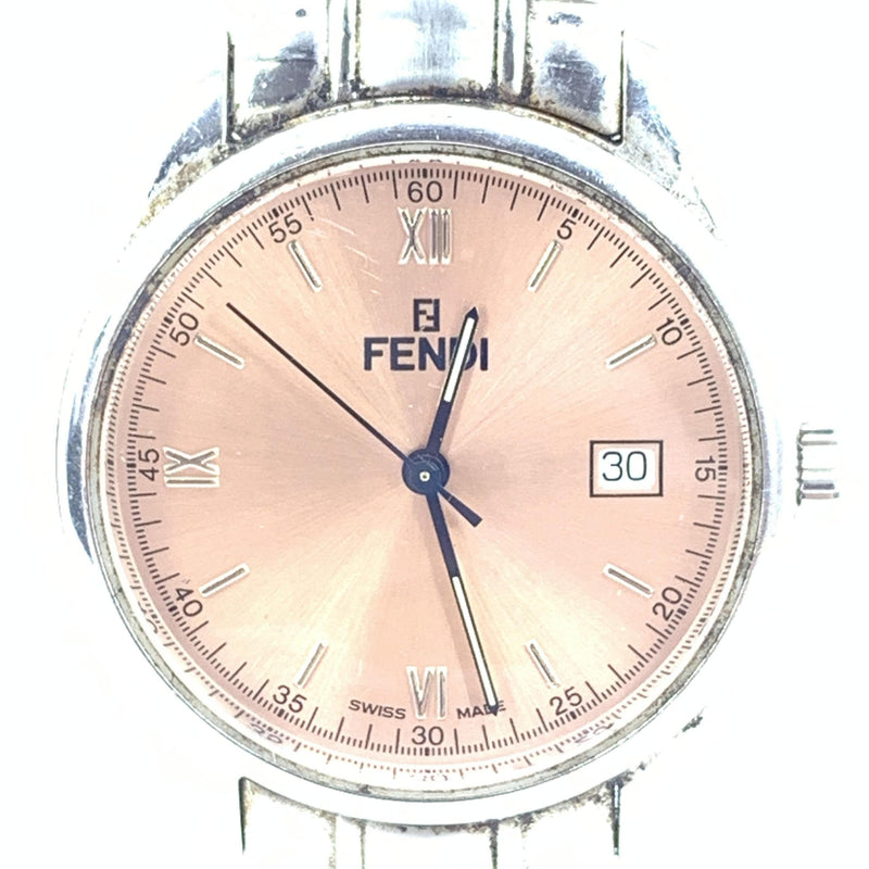 Fendi Pink Champagne Dial Quartz Watch - Stainless Steel