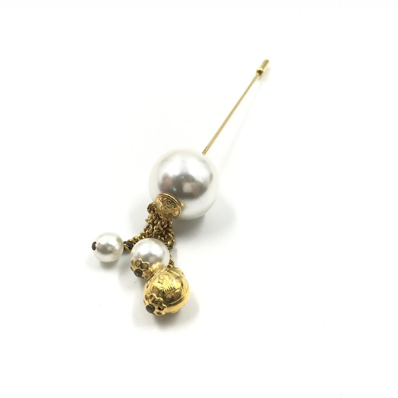 Salvatore Ferragamo Pearl Style Pin Brooch - Timeless Elegance
