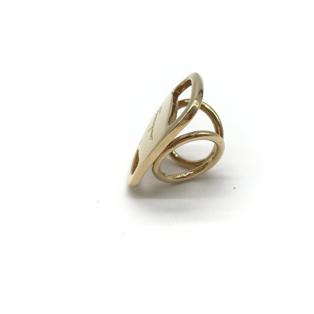 Salvatore Ferragamo PLEATS PLEASE Scarf Ring - Gold Accessory
