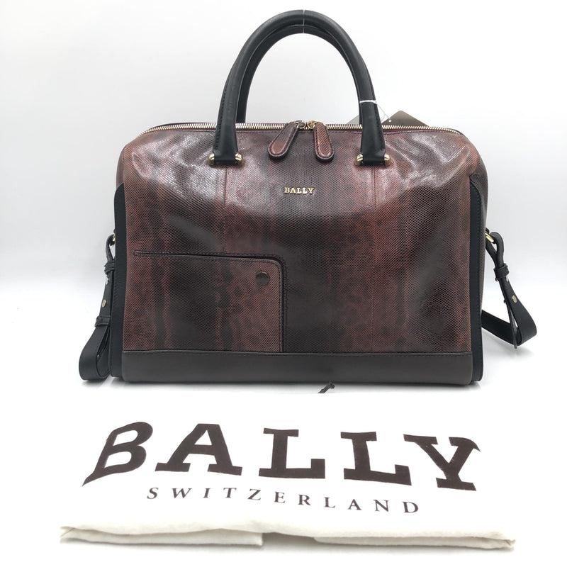 Bally Python Pattern 2WAY Boston Bag - Luxurious Versatile Handbag