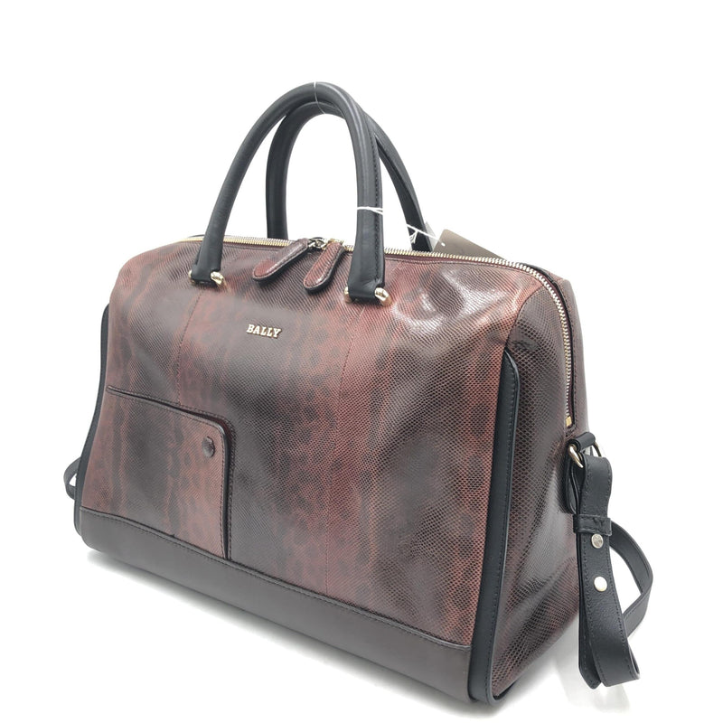 Bally Python Pattern 2WAY Boston Bag - Luxurious Versatile Handbag