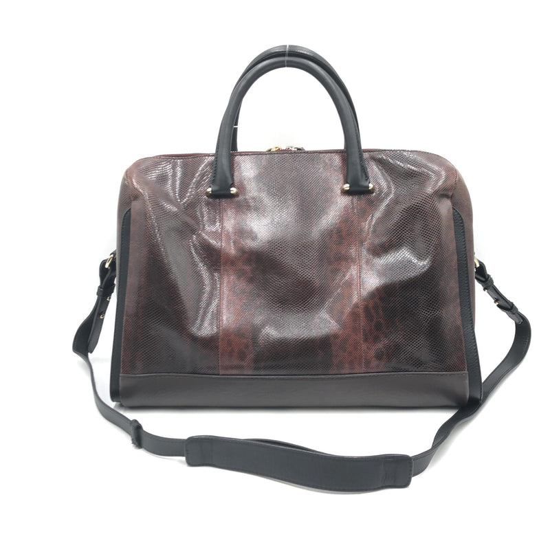 Bally Python Pattern 2WAY Boston Bag - Luxurious Versatile Handbag