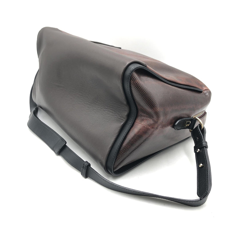 Bally Python Pattern 2WAY Boston Bag - Luxurious Versatile Handbag