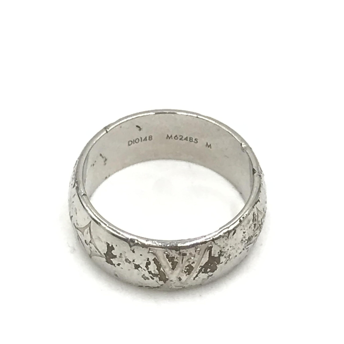 Louis Vuitton Silver-Tone Monogram Band Ring - Elegance Redefined