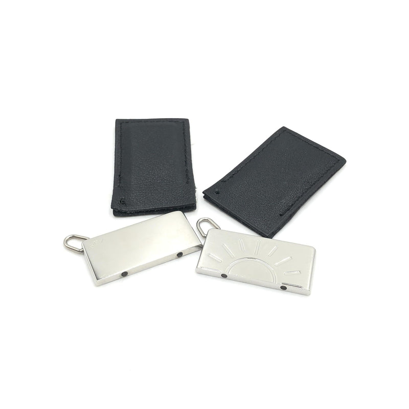 Hermès Silver Tone Half Sun Pendant Set - Élégance Intemporelle