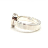 Gucci Sterling Silver Heart Trademark Ring - Size 5.5