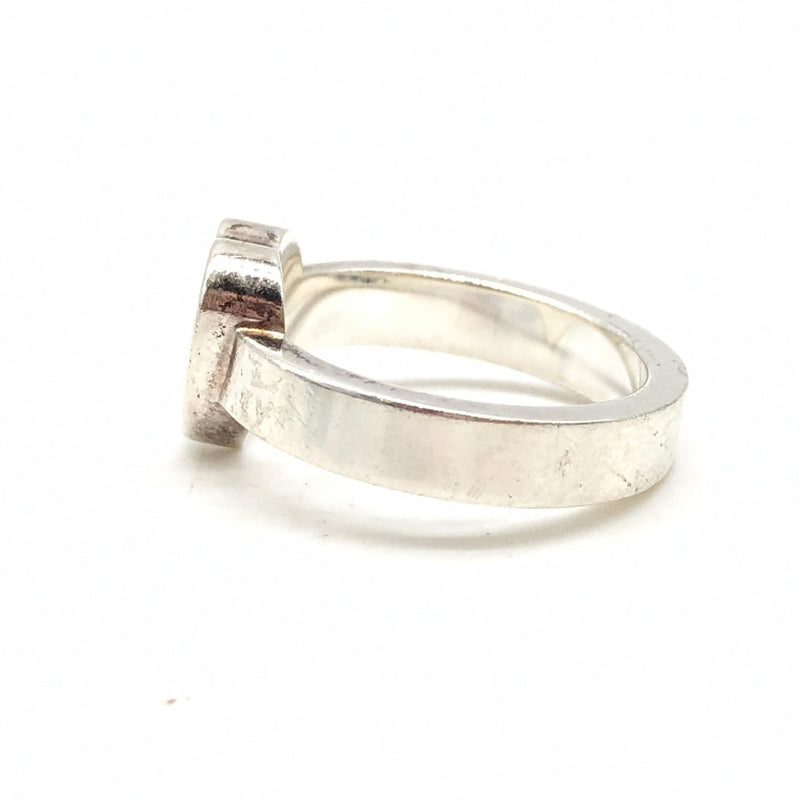 Gucci Sterling Silver Heart Trademark Ring - Size 5.5