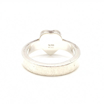 Gucci Sterling Silver Heart Trademark Ring, US Size 5.5