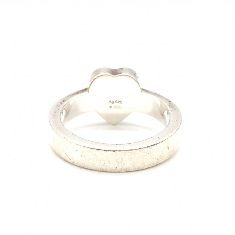 Gucci Sterling Silver Heart Trademark Ring - Size 5.5