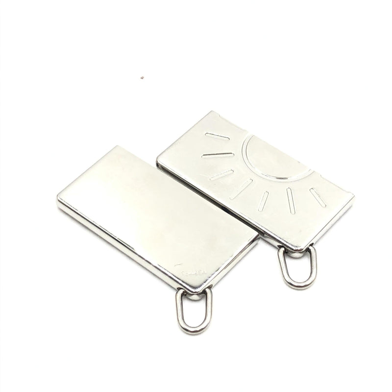 Hermès Silver Tone Half Sun Pendant Set - Élégance Intemporelle