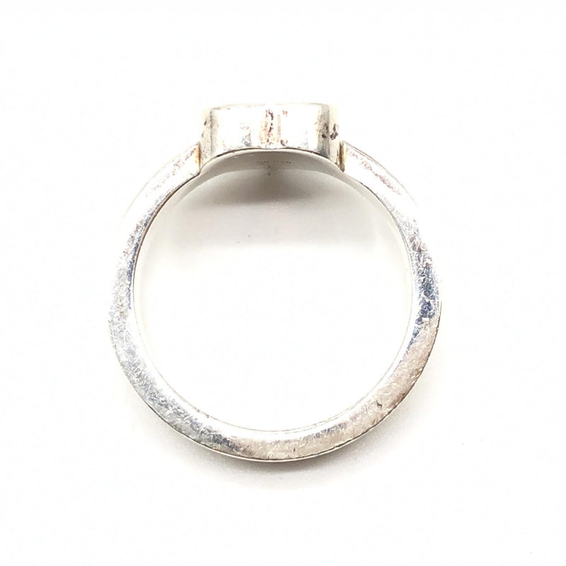 Gucci Sterling Silver Heart Trademark Ring - Size 5.5