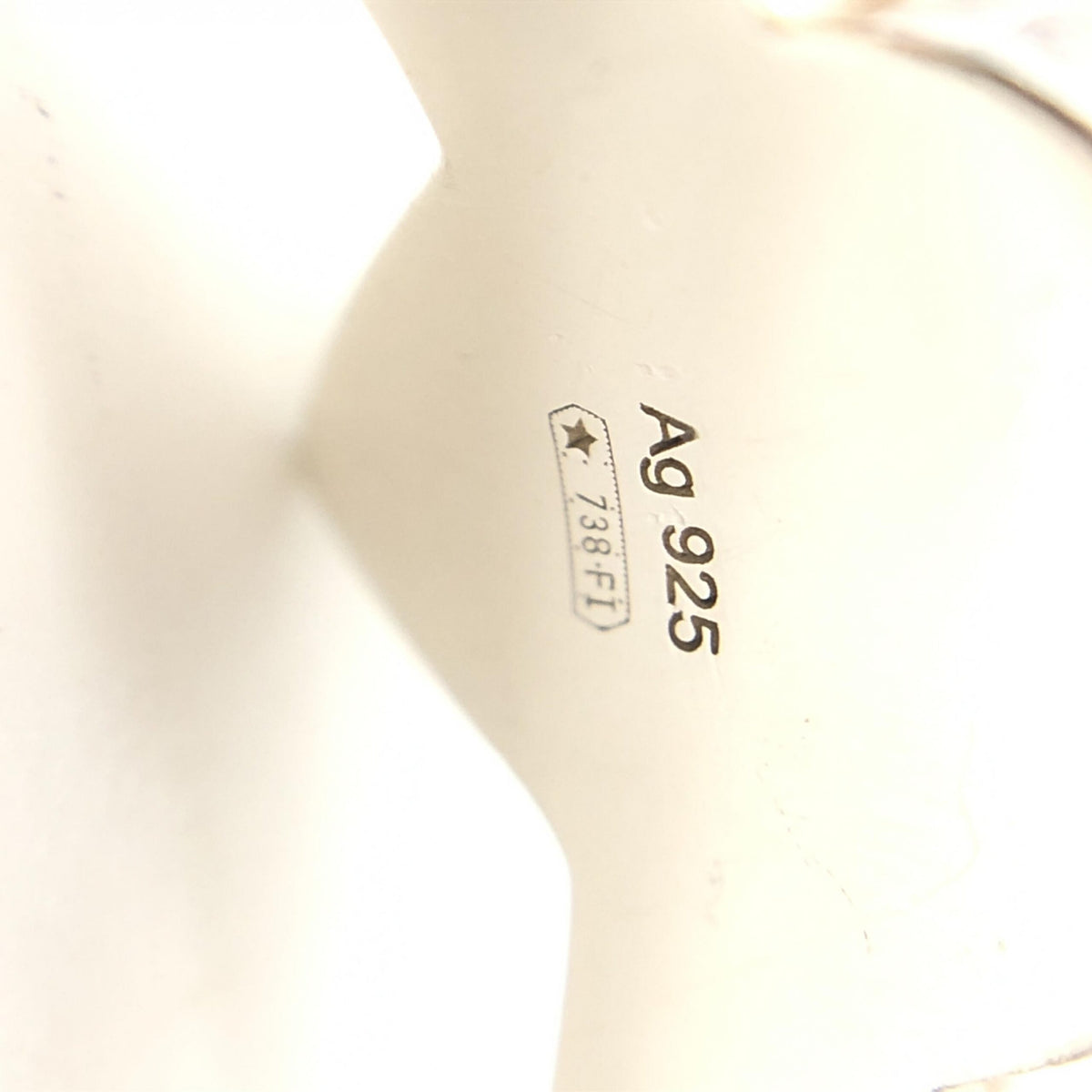 Gucci Sterling Silver Heart Trademark Ring - Size 5.5