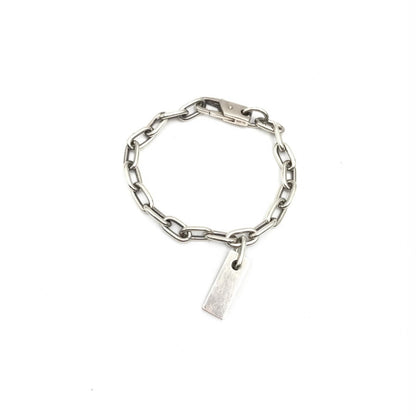Gucci Sterling Silver Logo Plate Chain Bracelet