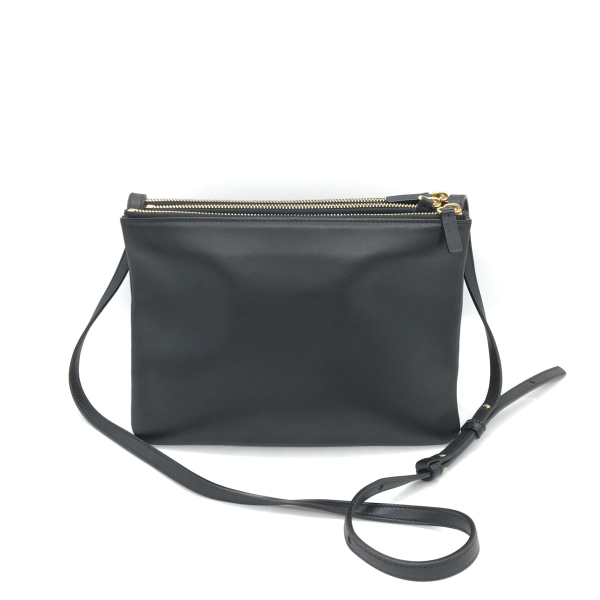 Celine Trio Black Leather Shoulder Bag - Élégance Intemporelle