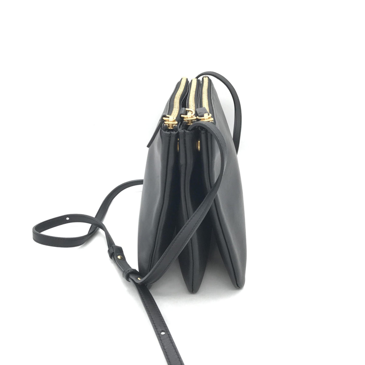 Celine Trio Black Leather Shoulder Bag - Élégance Intemporelle