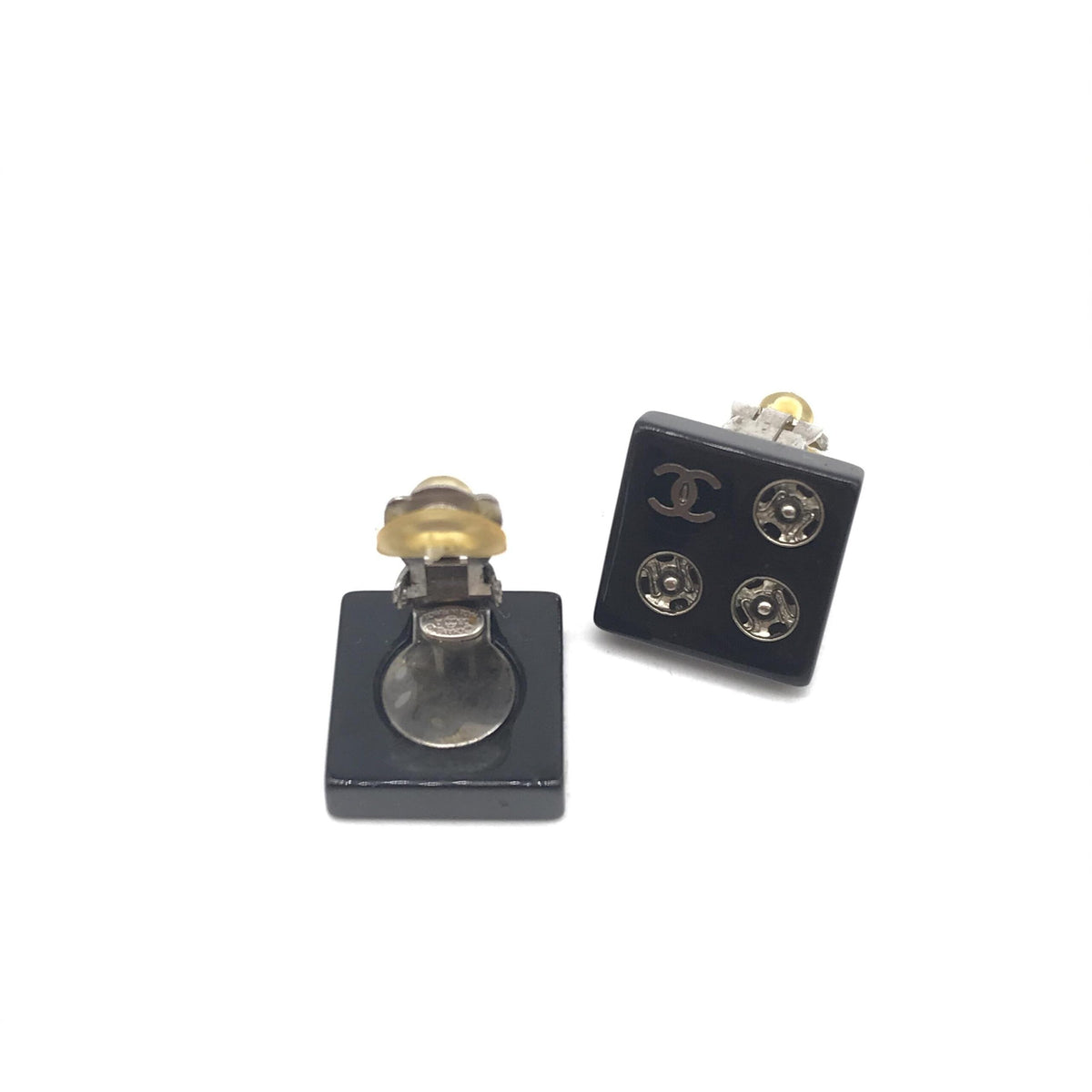 Chanel Coco Mark Square Clip-On Earrings - Élégance Intemporelle