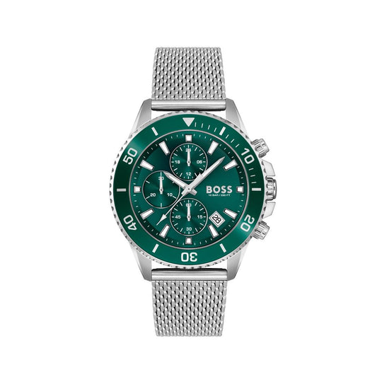 Hugo Boss Gray Stainless Steel Dress Watch for Men