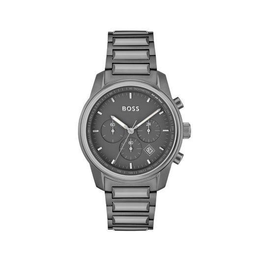 Hugo Boss Gray Stainless Steel Dress Watch for Men