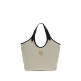 Versace La Medusa Beige Cotton Shoulder Bag