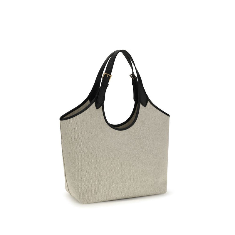 Versace La Medusa Beige Cotton Shoulder Bag