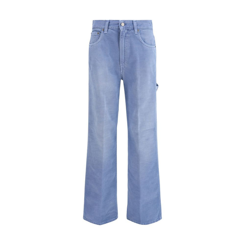 Haikure Winona Light Blue Cotton Relaxed Fit Jeans for Women