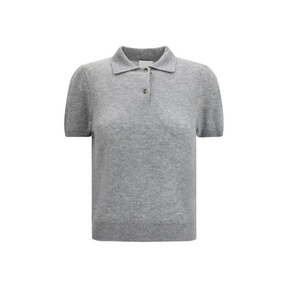 Allude Gray Cashmere Shortsleeve Shirt