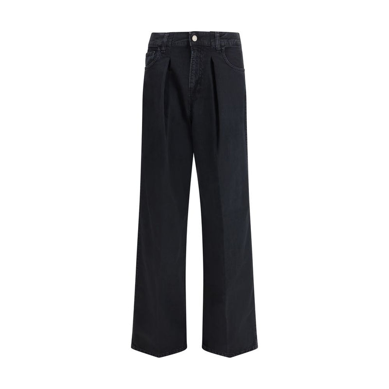 Haikure Candy Black Cotton Jeans - Contemporary Oversize Fit