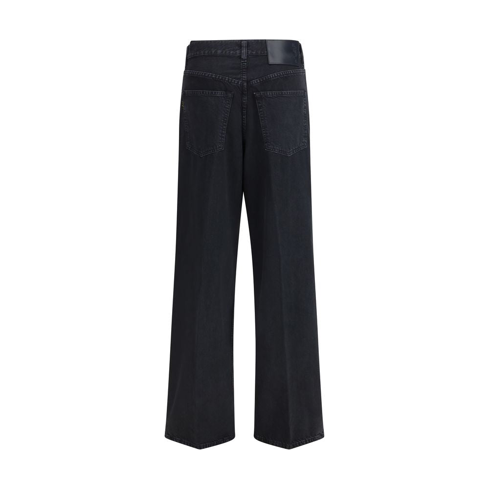 Haikure Candy Black Cotton Jeans - Oversize Fit for Women