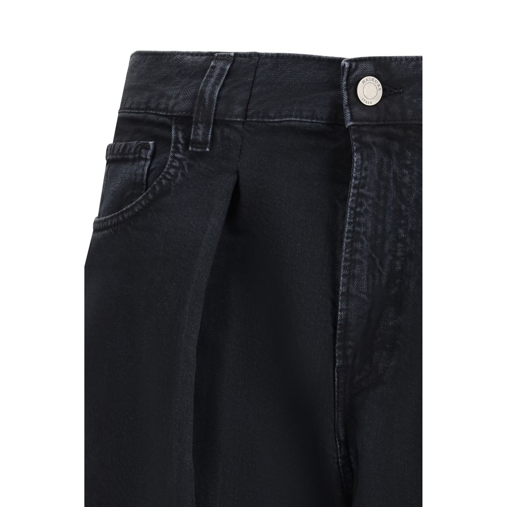 Haikure Candy Black Cotton Jeans - Oversize Fit for Women