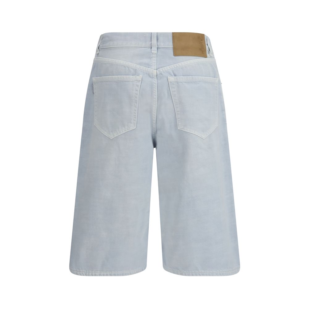 Haikure Light Blue Cotton Bermuda Shorts