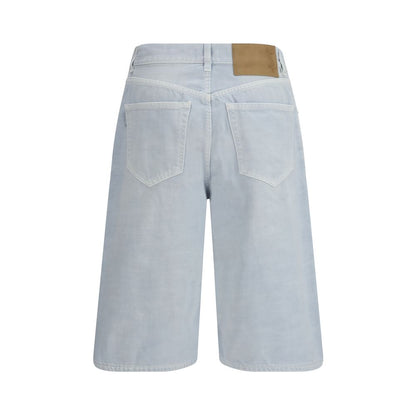 Haikure Light Blue Cotton Bermuda Shorts