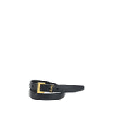 Saint Laurent Black Calf Leather Bos Taurus Thin Belt - 90 cm