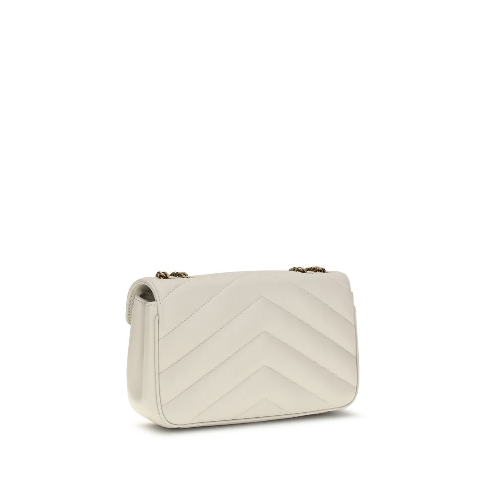 Saint Laurent LouLou Cream Lamb Ovis Aries Shoulder Bag