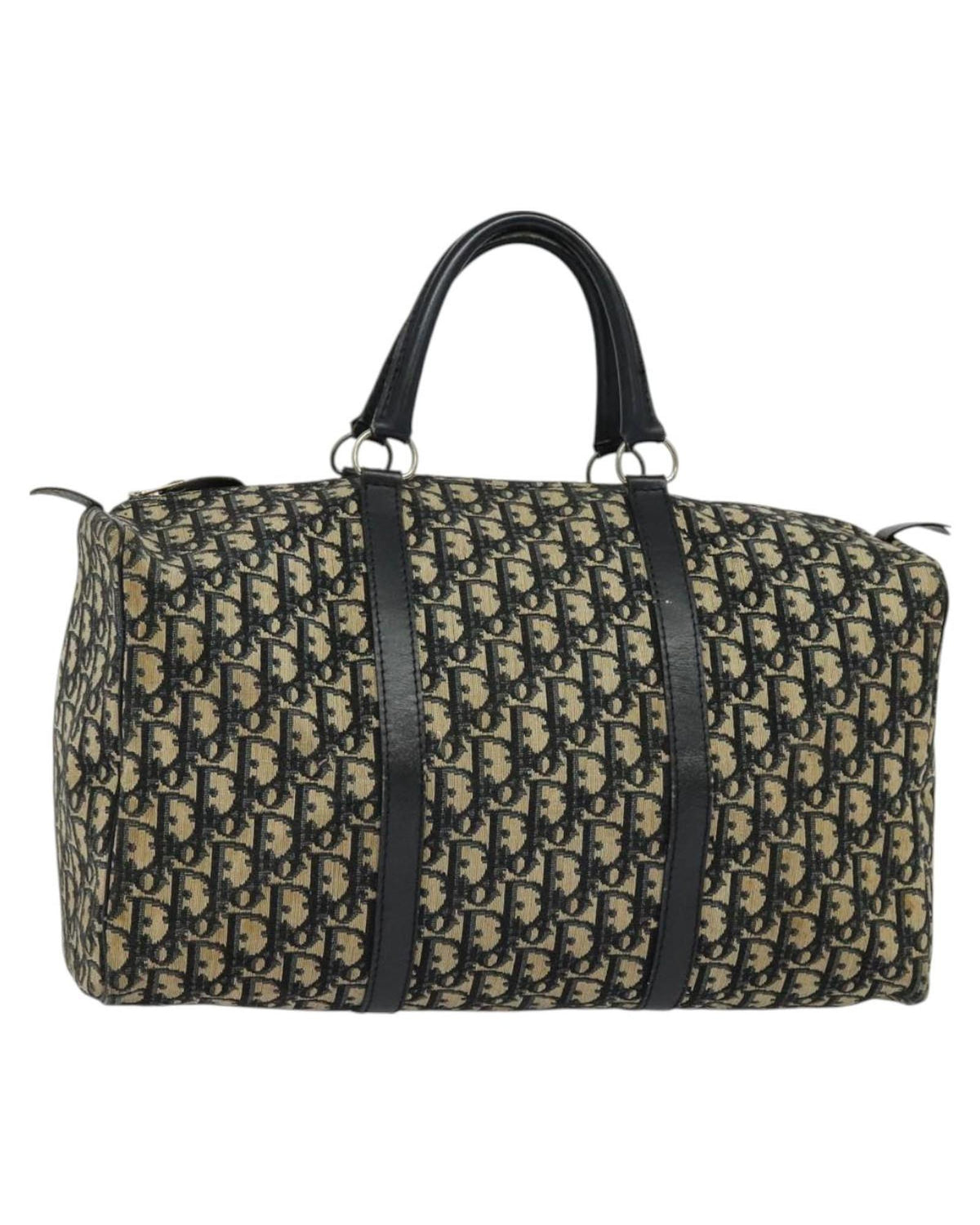 Dior Vintage Blue Canvas Tote Bag - Bowling Style