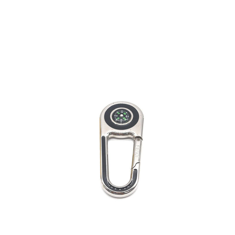 Fendi Silver Metal Compass Charm Keychain - Luxe Accessory