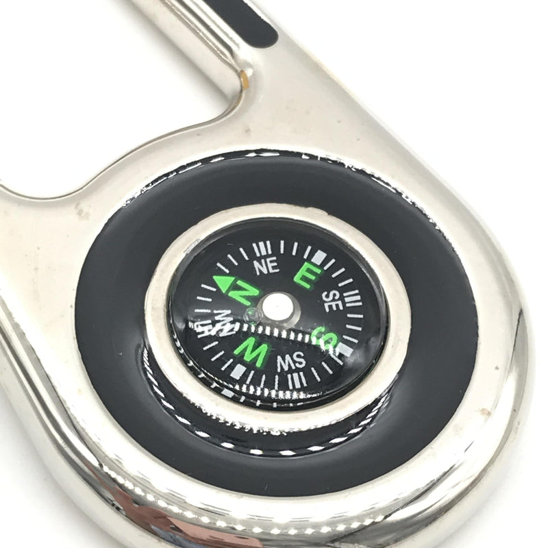 Fendi Silver Metal Compass Charm Keychain - Luxe Accessory