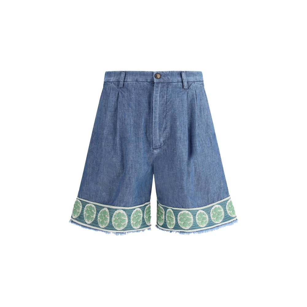 Valentino Light Blue Denim Shorts